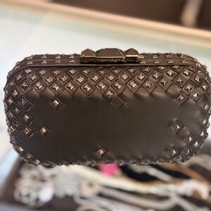 BCBG Max Azria W/BAG  hard case w/ Silver Studs Purse Bag